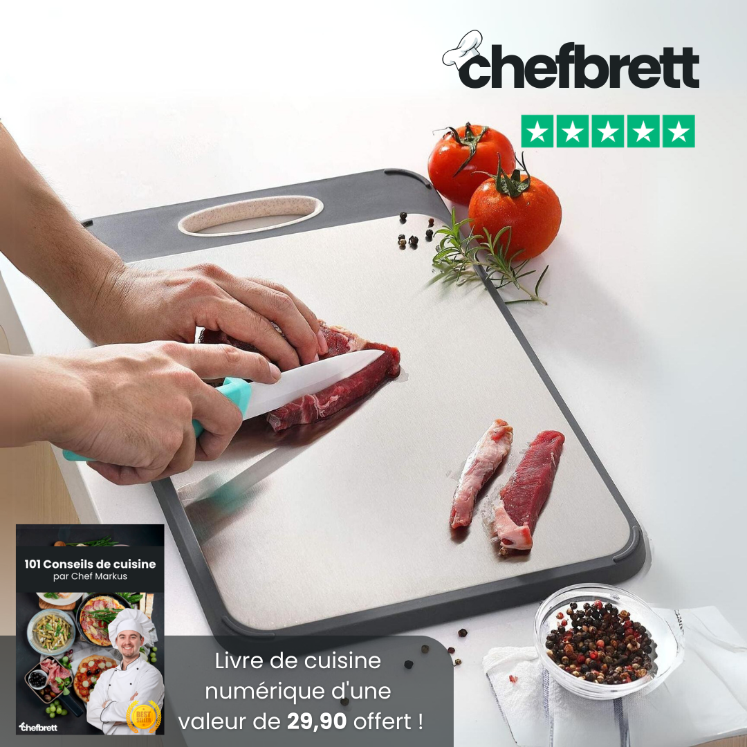 Chefbrett | Planche à découper en acier inoxydable